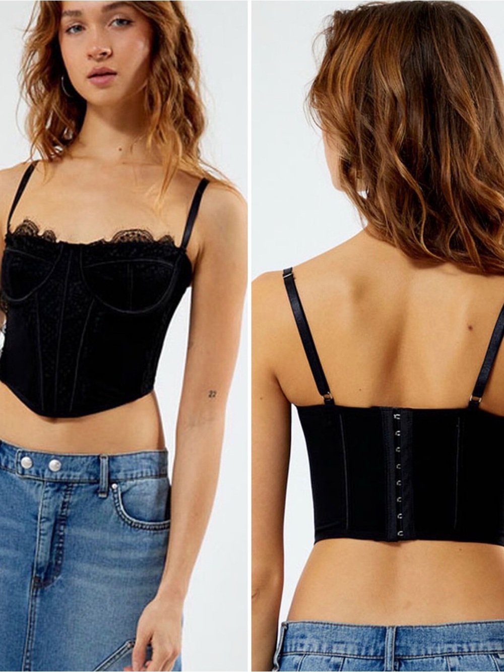 PAC Sun L.A. Hearts Lace Mesh Corset black  X-Small sexy cropped top